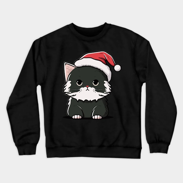 Cute Ugly Christmas Cat Gift Funny Cat Christmas Crewneck Sweatshirt by KsuAnn